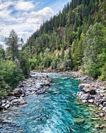 Crystal clear waters of the Bull River BC Canada 
