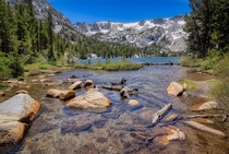 Crystal Lake Mammoth Lakes CA  backdropped by the Sierra Crest OC 