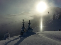 Crystal Mountain WA with a subsun a type of halo