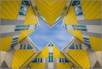 Cube houses built in Rotterdam and Helmond in the Netherlands by architect Piet Blom 
