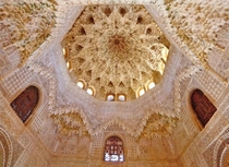 Cupola of the hall of the two sisters in Alhambra Granada 