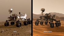 Curiosity Rover MSL   and Perseverance Rover side-by-side image courtesy NASA