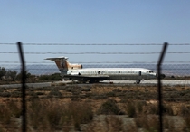 Cyprus Airways trident aircraft sits abandoned on the runway of the equally abandoned Nicosia airport Cyprus c Katia Christodoulou 