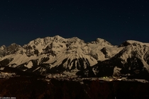Dachstein at night by my father 