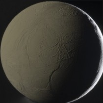 Dark side of Enceladus lit by Saturn Cassini image taken January   
