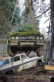 Datsun truck being moved