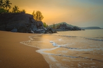 Dawn at a secluded beach in Gokarna India 