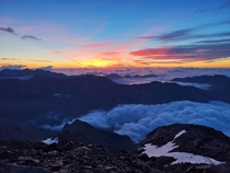 Dawn seen from Mount Vioz Peio Italy