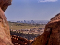 Denver skyline from Red Rocks Amphitheatre 