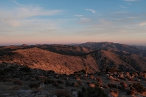 Desert mountain sunset California 