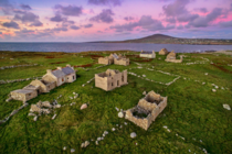 Deserted village on an island off the coast of Ireland 