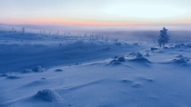 Desertic and glacial landscape Lapland 