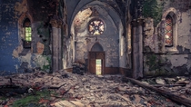 Desolate - abandoned church of former college in south France photo by Andy Schwetz 