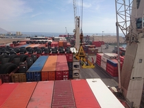 Discharging containers in Iquique Chile 