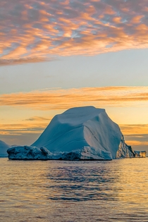 Disko Bay Iceberg in the Midnight Sun Ilulissat Greenland 