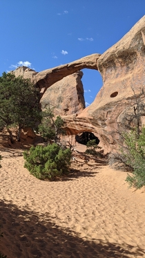 Double O Arch in Arches National Park Moab UT 