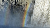 Double rainbow at Dettifoss waterfall Iceland x OC