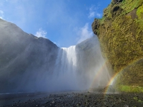 Double rainbow in front of Skgafoss Waterfall  - ig alperyesiltas