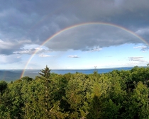 Double Rainbow on top of Douglas Mountain Maine OC 