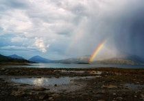 Double rainbow over a Norwegian Fjord 