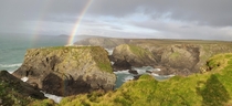 Double Rainbow Over The Coast - Cornwall UK Jan  