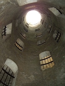 Dover Castles triple staircase Grand Shaft built to rapidly move troops to the sea in case of an invasion by Napoleon 