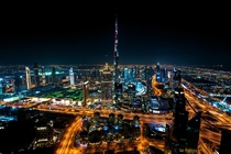 Downtown Dubai at night 