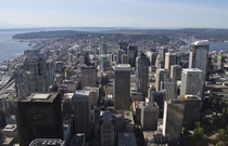 Downtown Seattle Washington from the top of the Columbia Center 