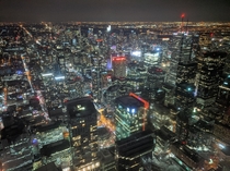 Downtown Toronto at night as seen from the CN Tower