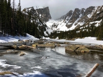 Dream Lake in Rocky Mountain National Park Colorado US 