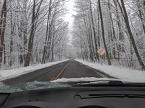 Driving after the snow storm - Michigan USA