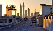 Dubai skyline in UAE An early morning walk photo