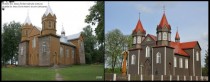 Dubiiai St Jesus Christ hearts church Lithuania before and after restoration works 