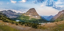 Due to bear activity the trail was closed but managed to get this sweet panorama of Bearhat Mountain at dawn in Glacier National Park MT 