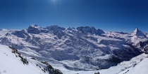 Dufourspitze and Matterhorn Switzerland 
