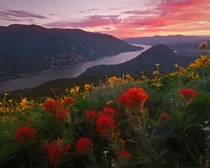 Dusk on the Columbia River Gorge Washington  photo by John Williams