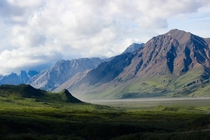 Dust Rises Between the Mountains  Denali National Park Alaska 