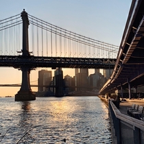 East River at sunset New York NY 