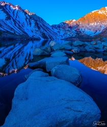 Eastern Sierra lake at Blue Hour Mono County California 
