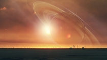 Eclipsed by Saturn Spacescape Wallpaper 