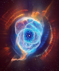 Edited image of the Cats Eye Nebula to show detail Credit cathrinmachin