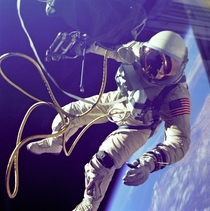 Edward Higgins White II First american spacewalker during Gemini IV  June  Credit NASA  James McDivitt 
