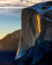 El Capitan Fire Fall Yosemite National Park 