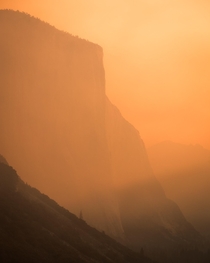 El Capitan Shrouded in Wildfire Smoke Yosemite NP  IG adamweist