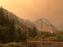 El Capitan Yosemite CA  The day the Creek Fires began