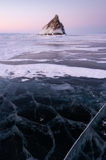 Elenka Island in the morning Lake Baikal - Russia 