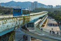 Elevated Bus Rapid Transit with elevated bikeway in Xiamen China