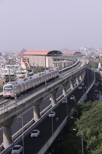 Elevated road and metro rail Jaipur India 