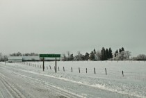 Entering the village of Grande-Clairire Manitoba Canada 