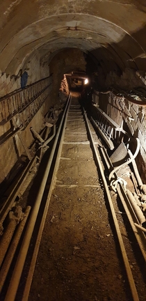 Entrance to abandoned iron ore mine UK 